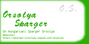 orsolya sparger business card